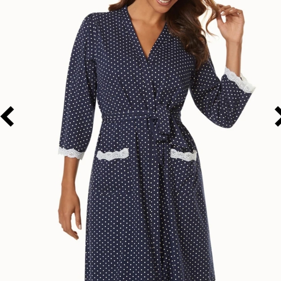 Belabumbum Other - Belabumbum Lingerie & Maternity Polka Dot Lace Robe Size S/M NWT